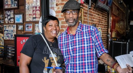 2025-08-16 WRFG - 52nd Birthday Party @ Manual's Tavern - Maleek and friend